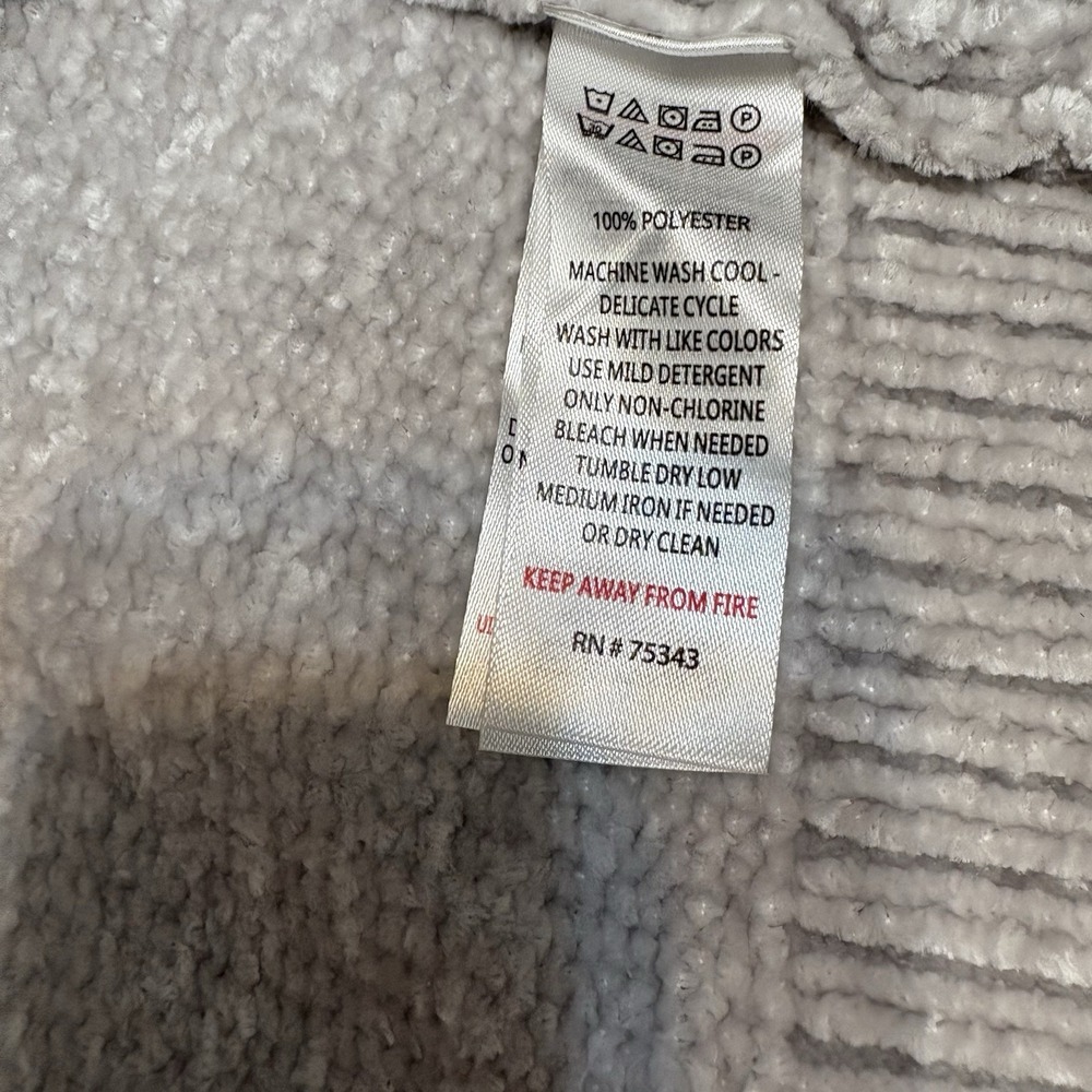Rachel Zoe Cardigan Sweater Womens L Open Front Gray Beige Soft Cozy Pockets - Picture 7 of 8